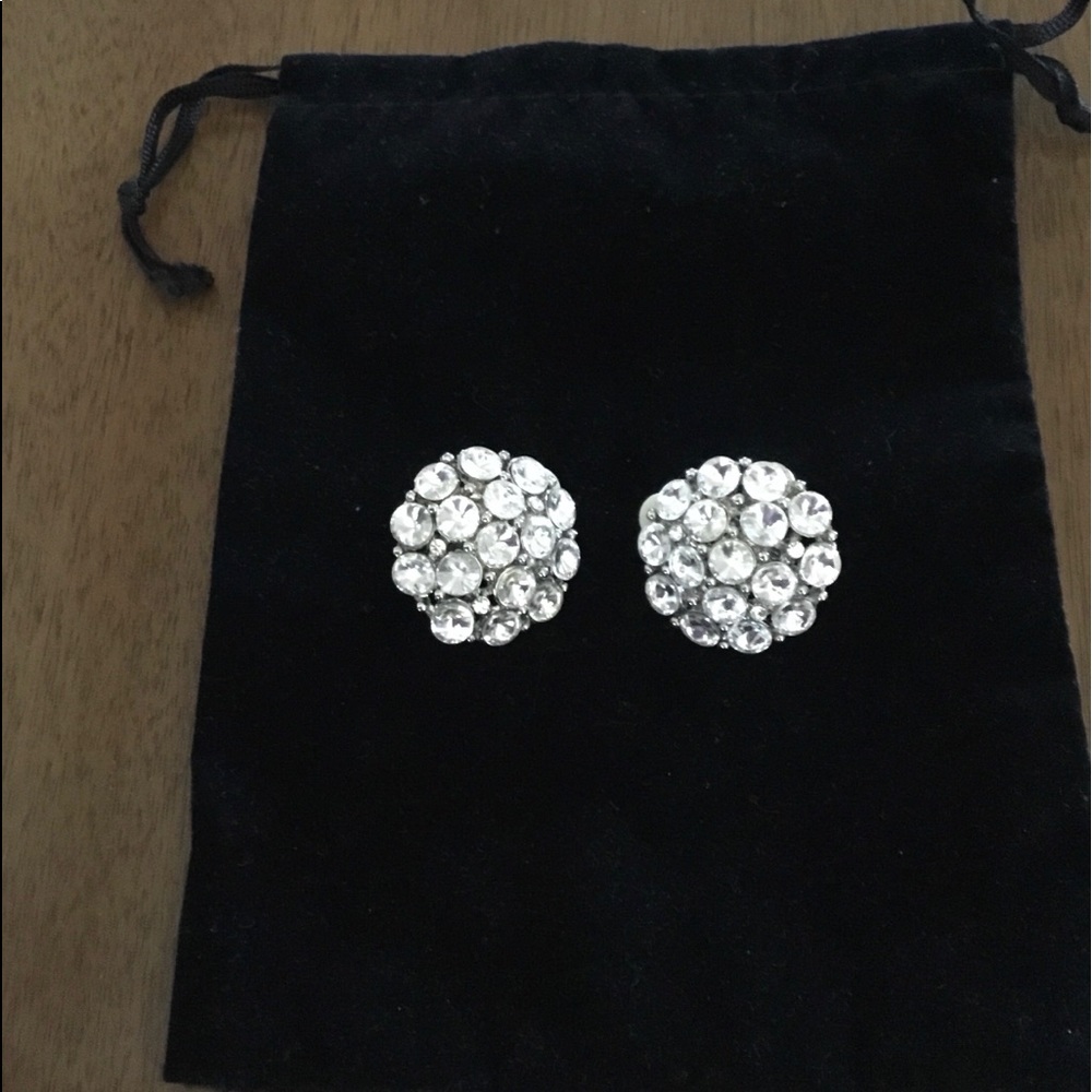 Vintage Statement Rhinestone Round Clip on Earrings
